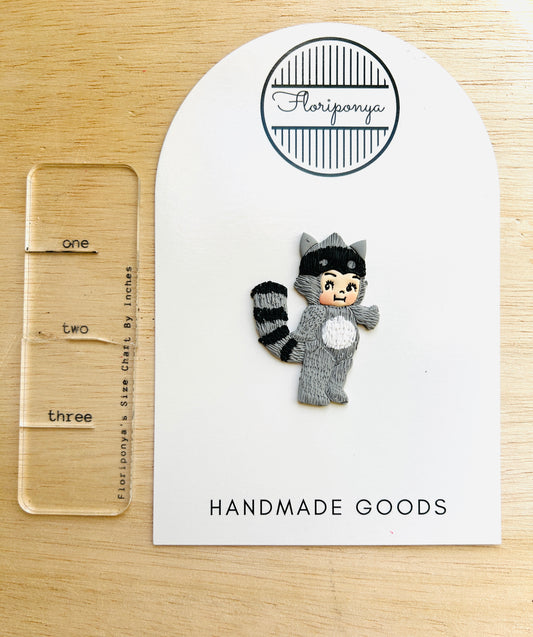 Raccoon Kewpie Pin or Magnet