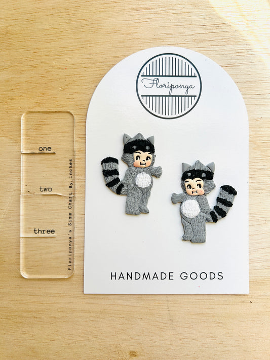 Raccoon Kewpie Earrings