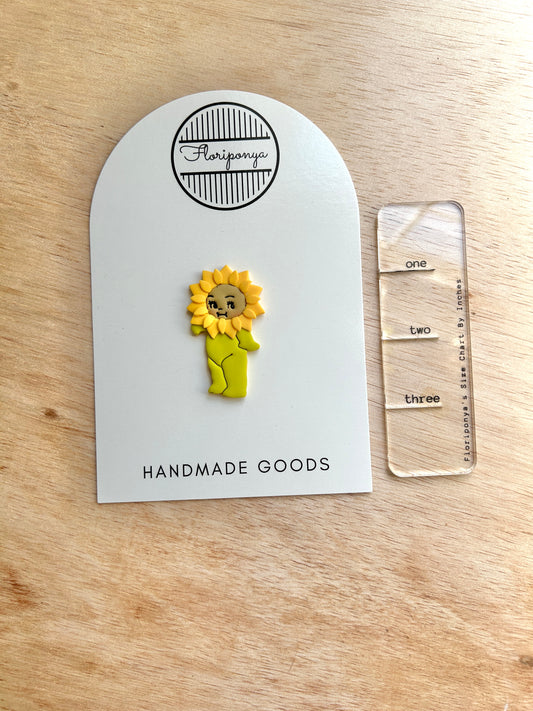 Sunflower kewpie pin/magnet